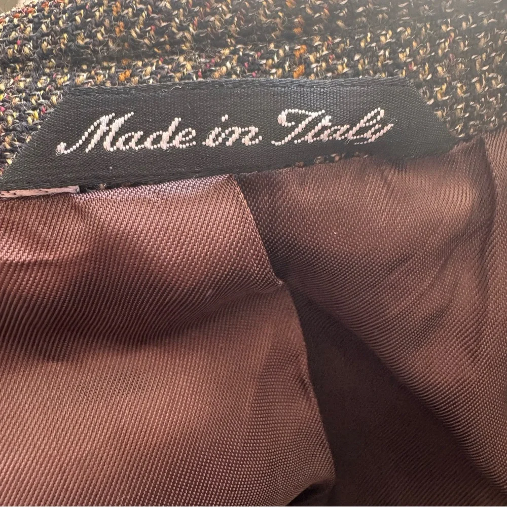 Men's 44R Vito Rufolo Wool Blazer‎ Brown Tweed Sport Coat Italian Fabric Classic